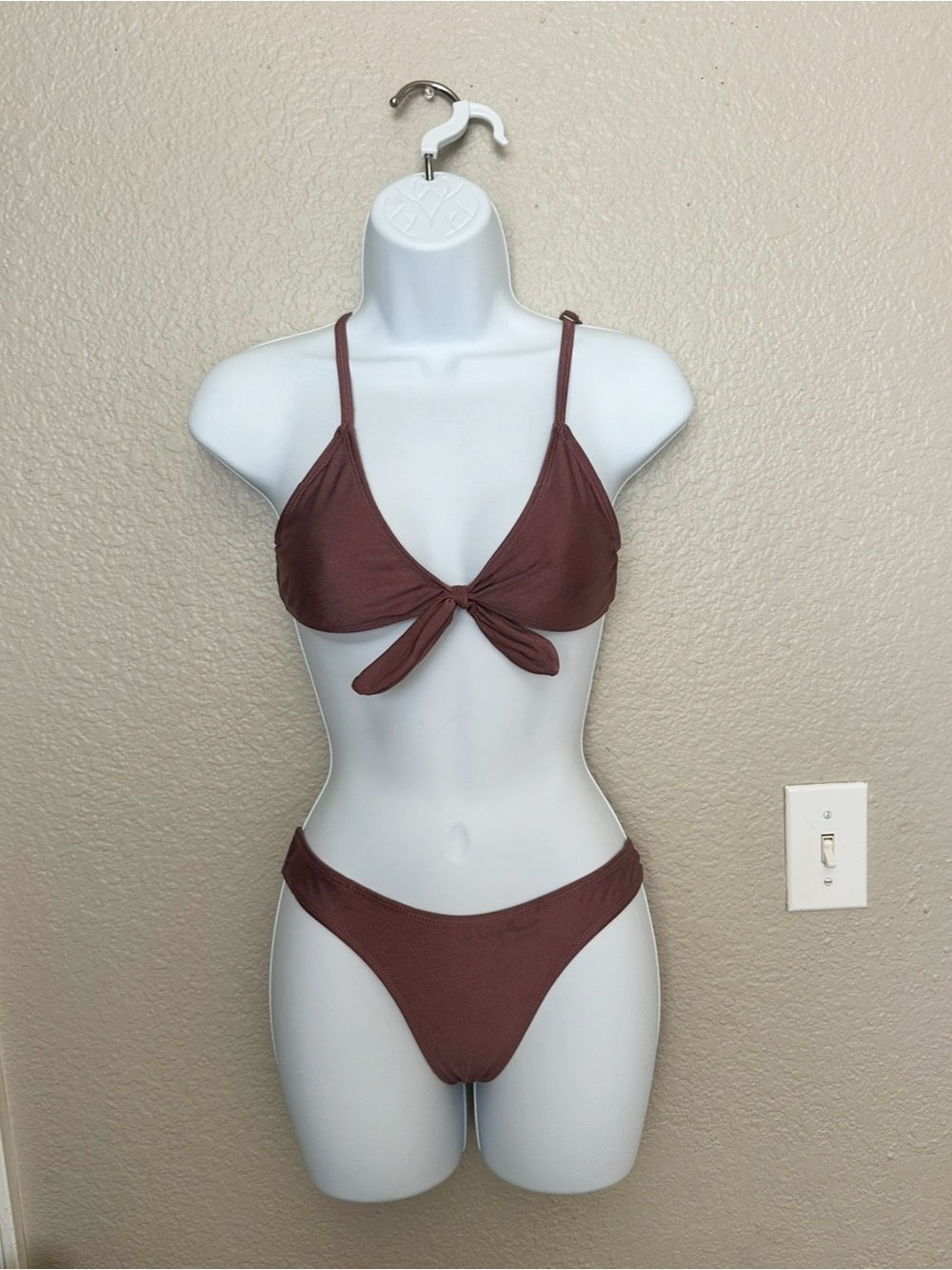 Nakedswim Chocolate Brown Tie-Front Bikini Set